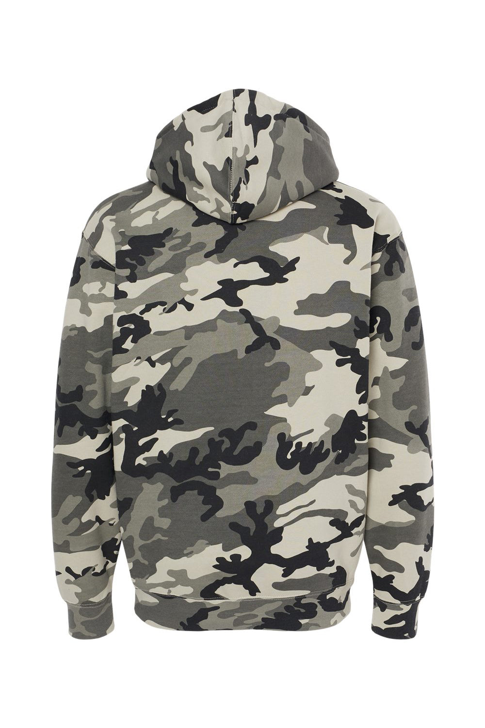 Independent Trading Co. IND4000 Mens Hooded Sweatshirt Hoodie Snow Camo Flat Back