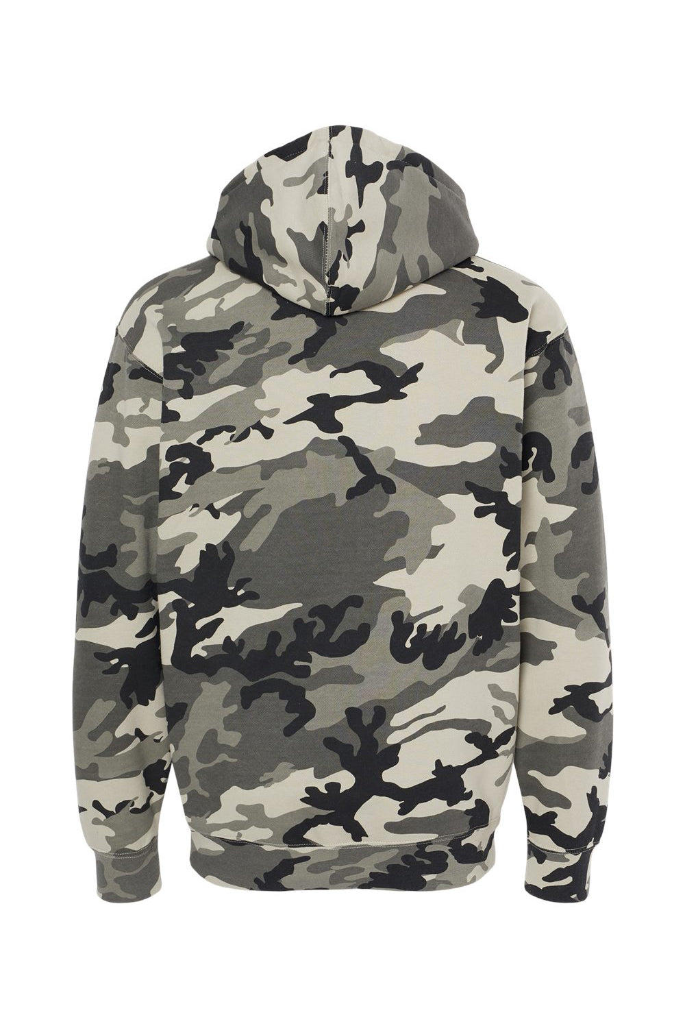 Independent Trading Company IND4000 Mens Hooded Sweatshirt Hoodie w/ Pouch Pocket Snow Camo Flat Back