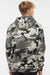 Independent Trading Company IND4000 Mens Hooded Sweatshirt Hoodie w/ Pouch Pocket Snow Camo Model Back
