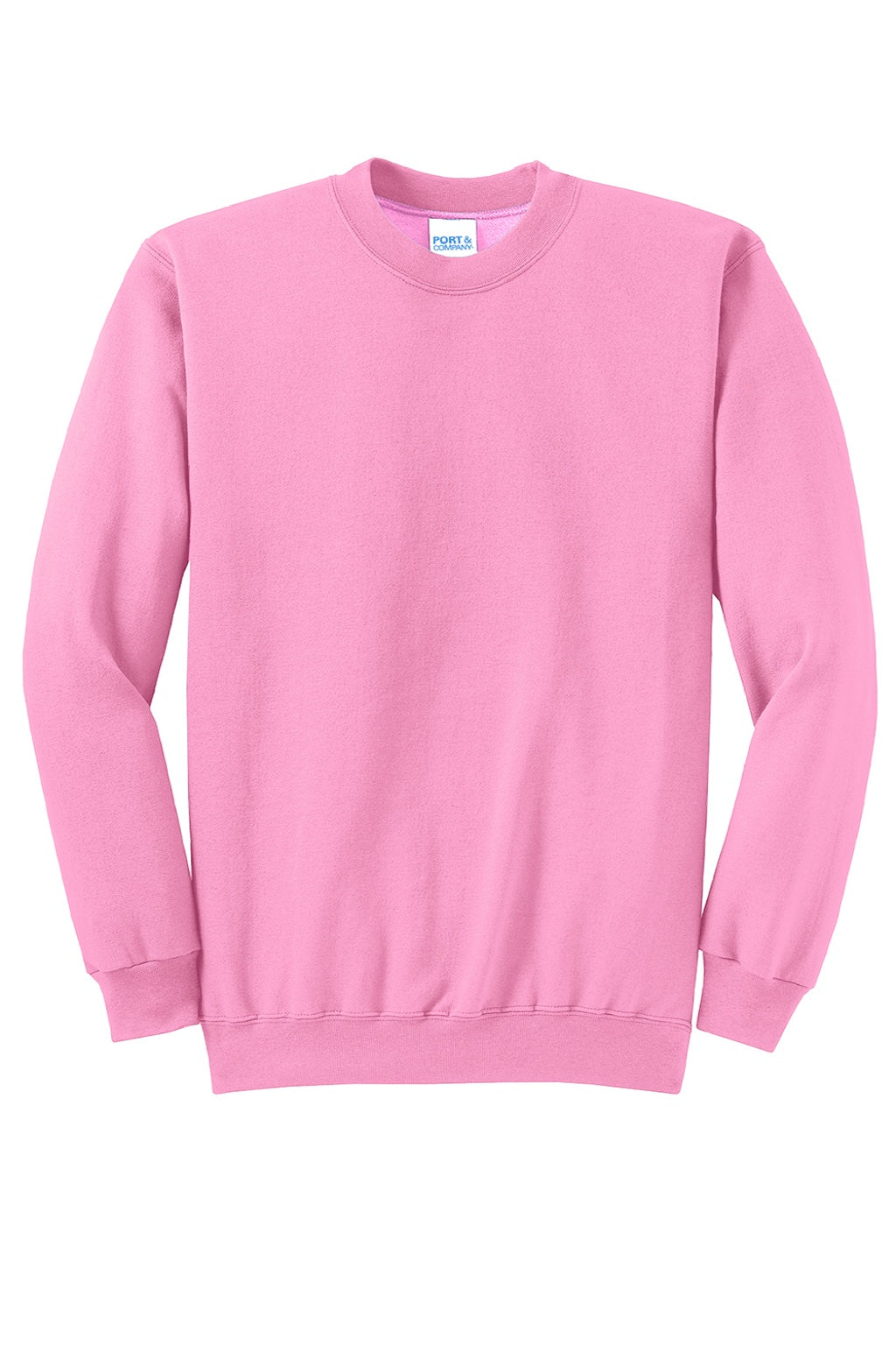 Port & Company PC78 Mens Core Pill Resistant Fleece Crewneck Sweatshirt Candy Pink Flat Front