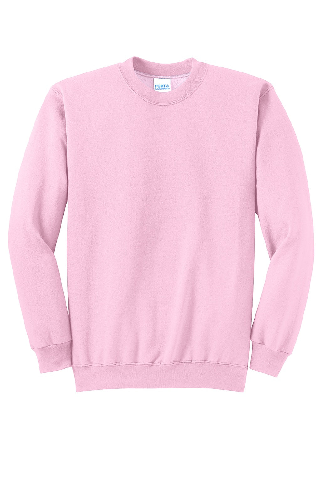 Port & Company PC78 Mens Core Pill Resistant Fleece Crewneck Sweatshirt Cherry Blossom Pink Flat Front