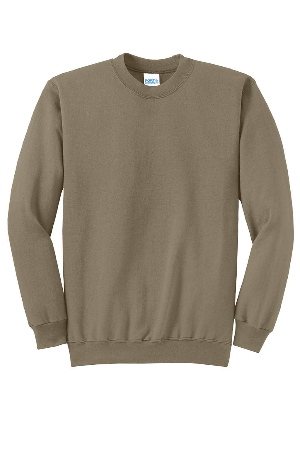 Port & Company PC78 Mens Core Pill Resistant Fleece Crewneck Sweatshirt Coyote Brown Flat Front