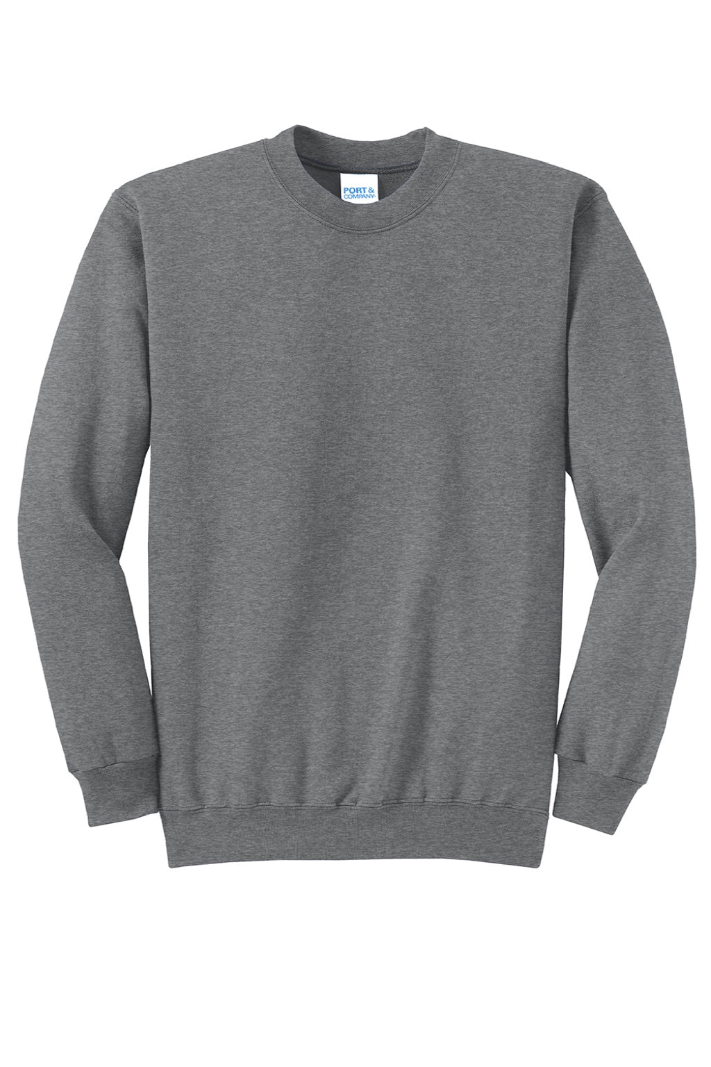 Port & Company PC78 Mens Core Pill Resistant Fleece Crewneck Sweatshirt Heather Graphite Grey Flat Front