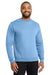 Port & Company PC78 Mens Core Pill Resistant Fleece Crewneck Sweatshirt Light Blue Model Front