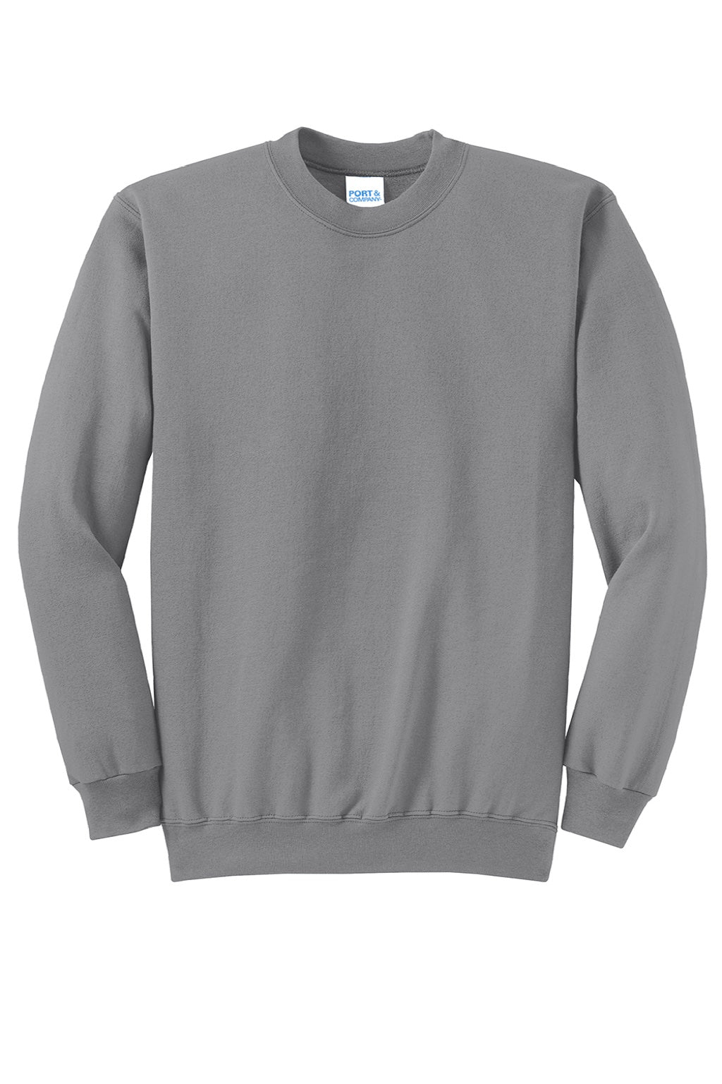 Port & Company PC78 Mens Core Pill Resistant Fleece Crewneck Sweatshirt Medium Grey Flat Front