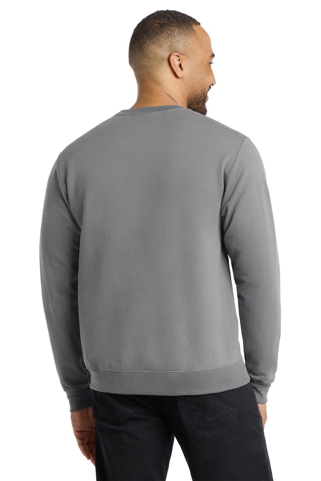 Port & Company PC78 Mens Core Pill Resistant Fleece Crewneck Sweatshirt Medium Grey Model Back