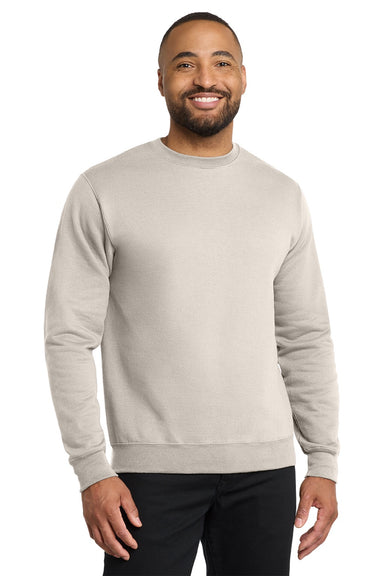 Port & Company PC78 Mens Core Pill Resistant Fleece Crewneck Sweatshirt Natural Model Front