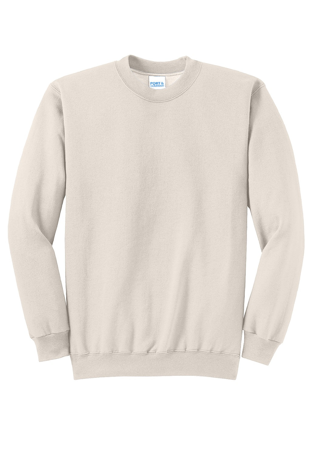 Port & Company PC78 Mens Core Pill Resistant Fleece Crewneck Sweatshirt Natural Flat Front