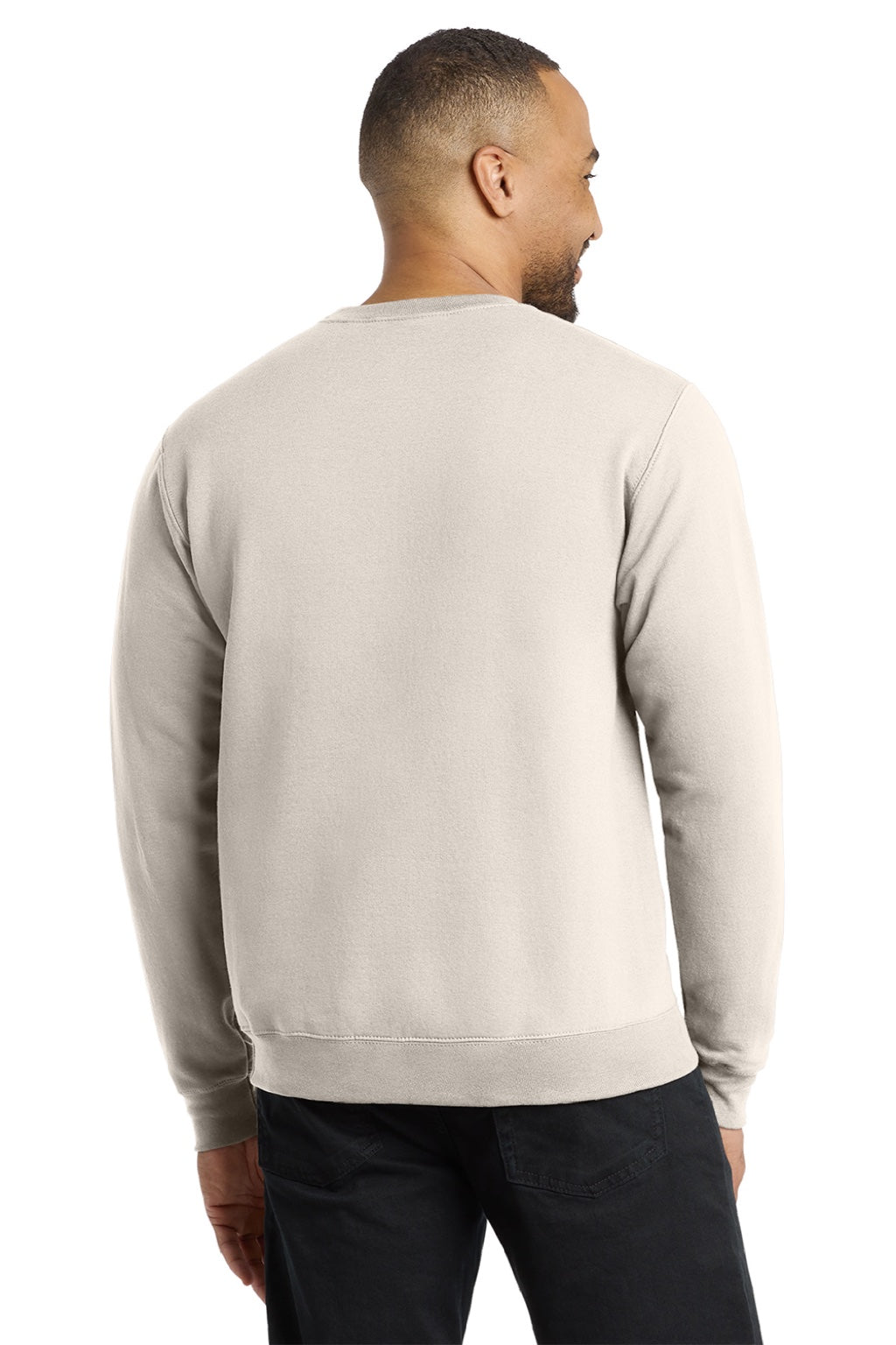 Port & Company PC78 Mens Core Pill Resistant Fleece Crewneck Sweatshirt Natural Model Back
