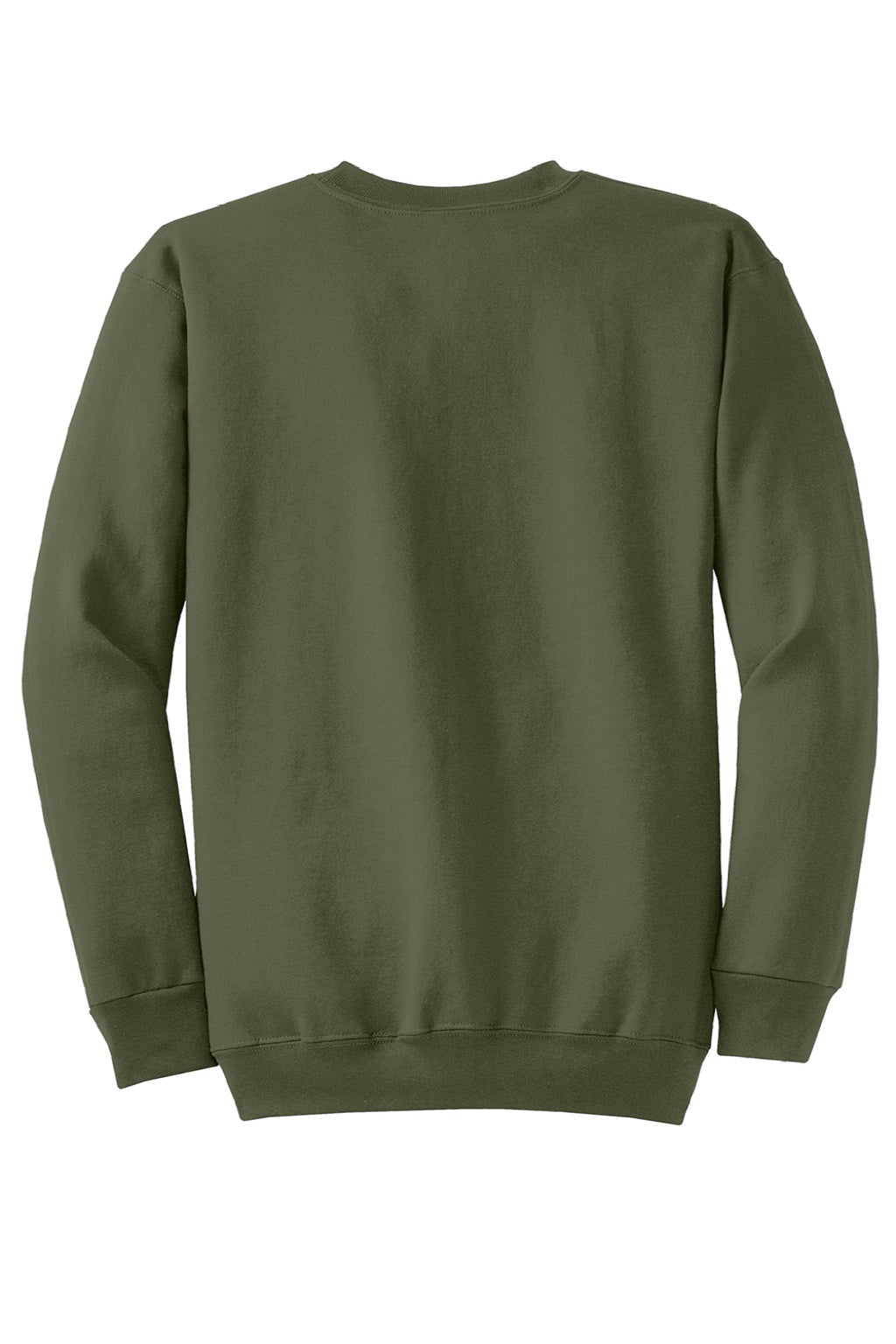 Port & Company PC78 Mens Core Pill Resistant Fleece Crewneck Sweatshirt Olive Drab Green Flat Back