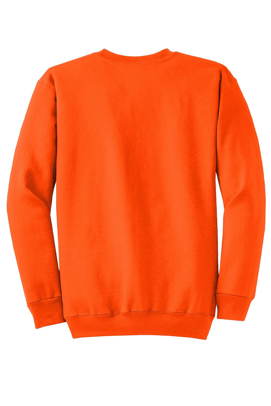 Port & Company PC78 Mens Core Pill Resistant Fleece Crewneck Sweatshirt Safety Orange Flat Back