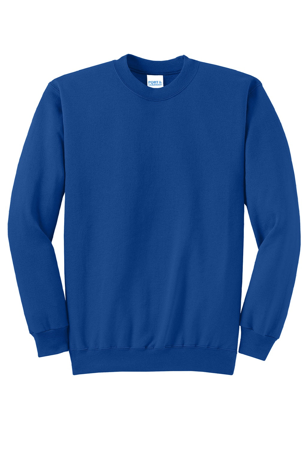 Port & Company PC78 Mens Core Pill Resistant Fleece Crewneck Sweatshirt True Royal Blue Flat Front
