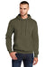 Port & Company PC78H/PC78HT Mens Core Pill Resistant Fleece Hooded Sweatshirt Hoodie w/ Pouch Pocket Olive Drab Green Model Front