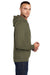 Port & Company PC78H/PC78HT Mens Core Pill Resistant Fleece Hooded Sweatshirt Hoodie w/ Pouch Pocket Olive Drab Green Model Side