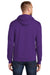 Port & Company PC78H/PC78HT Mens Core Pill Resistant Fleece Hooded Sweatshirt Hoodie w/ Pouch Pocket Team Purple Model Back