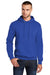 Port & Company PC78H/PC78HT Mens Core Pill Resistant Fleece Hooded Sweatshirt Hoodie w/ Pouch Pocket True Royal Blue Model Front
