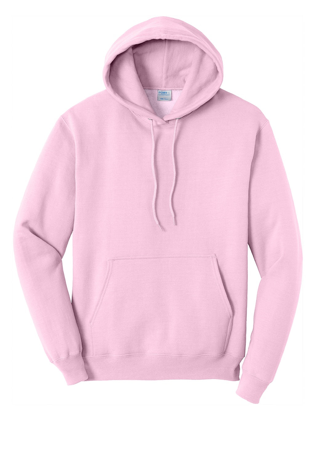 Port & Company PC78H/PC78HT Mens Core Pill Resistant Fleece Hooded Sweatshirt Hoodie w/ Pouch Pocket Cherry Blossom Pink Flat Front