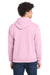 Port & Company PC78H/PC78HT Mens Core Pill Resistant Fleece Hooded Sweatshirt Hoodie w/ Pouch Pocket Cherry Blossom Pink Model Back