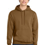 Port & Company Mens Core Pill Resistant Fleece Hooded Sweatshirt Hoodie w/ Pouch Pocket - Duck Brown
