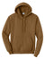 Port & Company PC78H/PC78HT Mens Core Pill Resistant Fleece Hooded Sweatshirt Hoodie w/ Pouch Pocket Duck Brown Flat Front