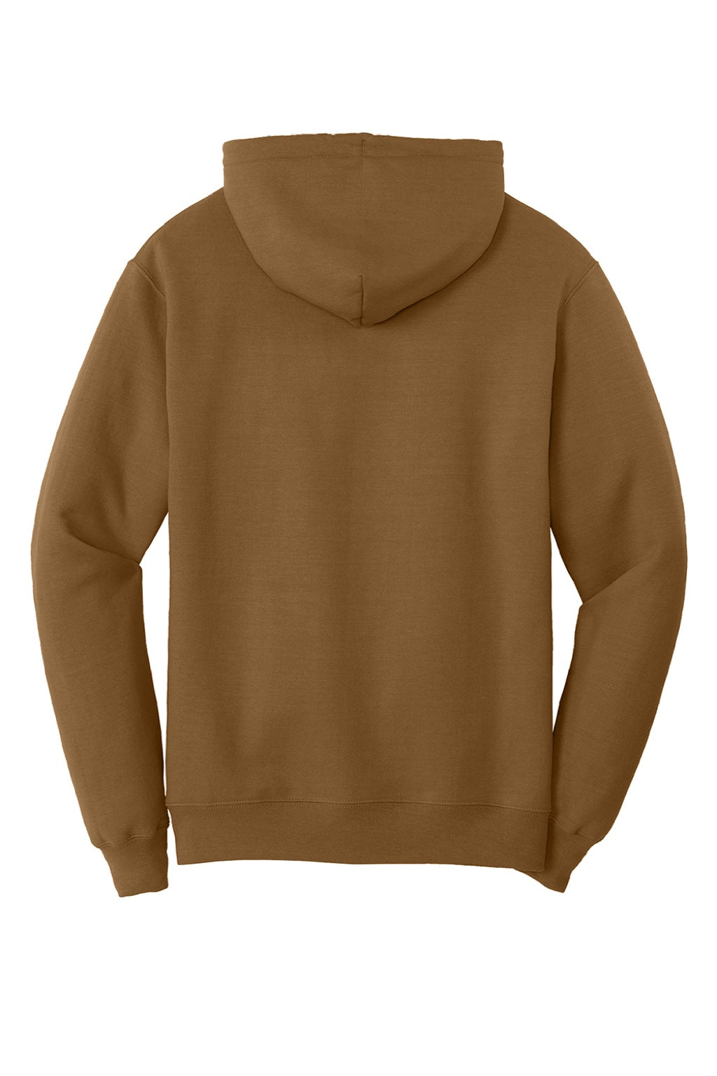 Port & Company PC78H/PC78HT Mens Core Pill Resistant Fleece Hooded Sweatshirt Hoodie w/ Pouch Pocket Duck Brown Flat Back