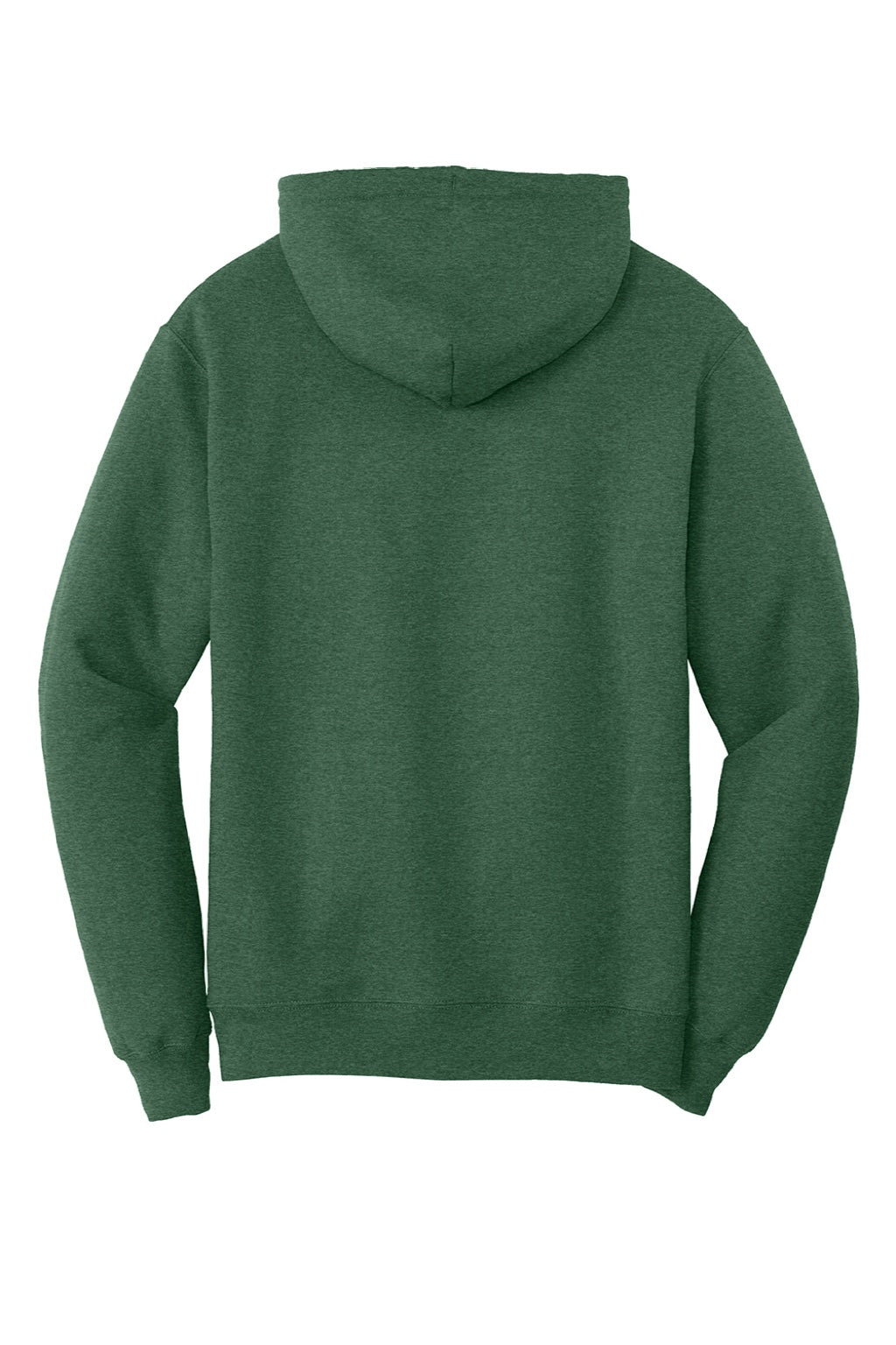 Port & Company PC78H/PC78HT Mens Core Pill Resistant Fleece Hooded Sweatshirt Hoodie w/ Pouch Pocket Heather Forest Green Flat Back