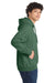 Port & Company PC78H/PC78HT Mens Core Pill Resistant Fleece Hooded Sweatshirt Hoodie w/ Pouch Pocket Heather Forest Green Model Side