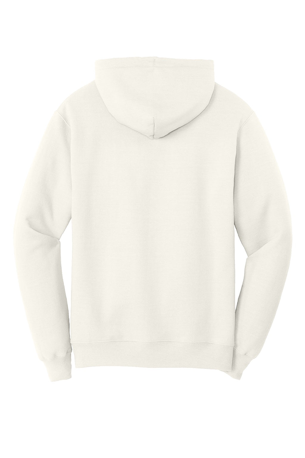 Port & Company PC78H/PC78HT Mens Core Pill Resistant Fleece Hooded Sweatshirt Hoodie w/ Pouch Pocket Ivory Flat Back
