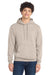 Port & Company PC78H/PC78HT Mens Core Pill Resistant Fleece Hooded Sweatshirt Hoodie w/ Pouch Pocket Light Sand Brown Model Front