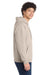 Port & Company PC78H/PC78HT Mens Core Pill Resistant Fleece Hooded Sweatshirt Hoodie w/ Pouch Pocket Light Sand Brown Model Side