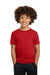 Gildan 42000B Youth Performance Jersey Moisture Wicking Short Sleeve Crewneck T-Shirt Red Model Front