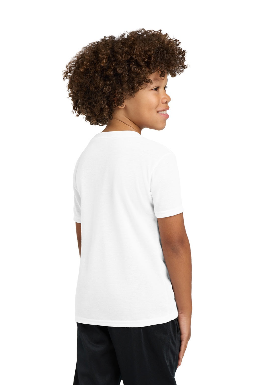 Gildan 42000B Youth Performance Jersey Moisture Wicking Short Sleeve Crewneck T-Shirt White Model Back