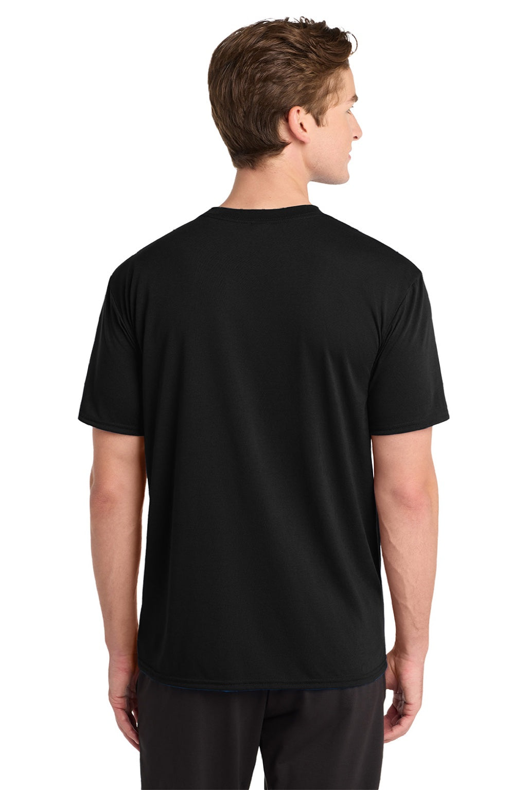 Gildan 42000 Mens Performance Jersey Moisture Wicking Short Sleeve Crewneck T-Shirt Black Model Back