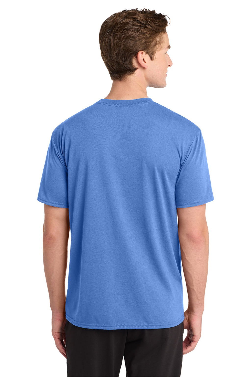 Gildan 42000 Mens Performance Jersey Moisture Wicking Short Sleeve Crewneck T-Shirt Carolina Blue Model Back
