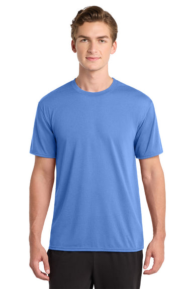 Gildan 42000 Mens Performance Jersey Moisture Wicking Short Sleeve Crewneck T-Shirt Carolina Blue Model Front