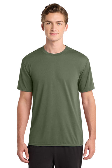 Gildan 42000 Mens Performance Jersey Moisture Wicking Short Sleeve Crewneck T-Shirt Military Green Model Front