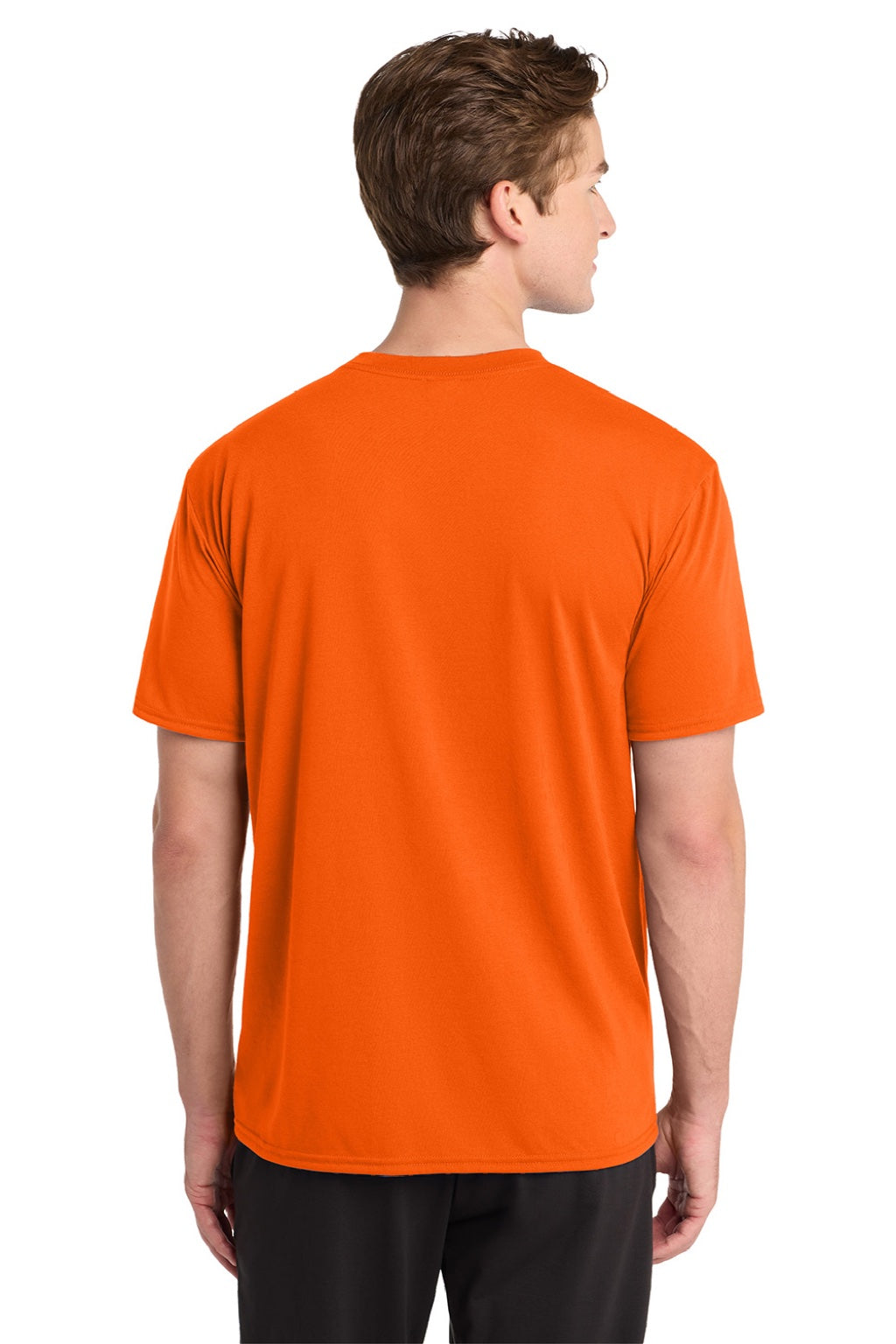 Gildan 42000 Mens Performance Jersey Moisture Wicking Short Sleeve Crewneck T-Shirt Orange Model Back