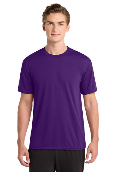 Gildan 42000 Mens Performance Jersey Moisture Wicking Short Sleeve Crewneck T-Shirt Purple Model Front