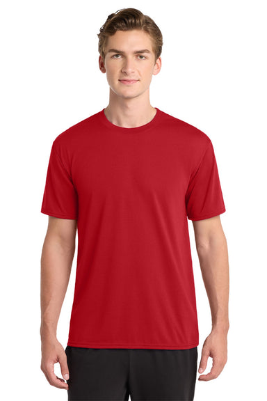 Gildan 42000 Mens Performance Jersey Moisture Wicking Short Sleeve Crewneck T-Shirt Red Model Front