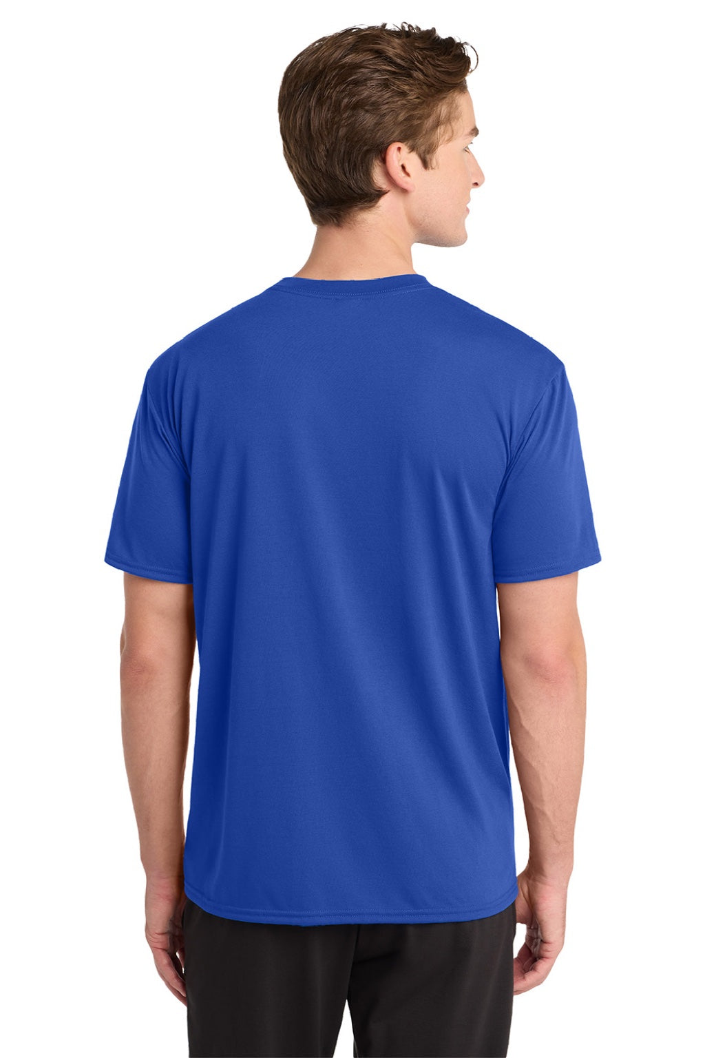 Gildan 42000 Mens Performance Jersey Moisture Wicking Short Sleeve Crewneck T-Shirt Royal Blue Model Back