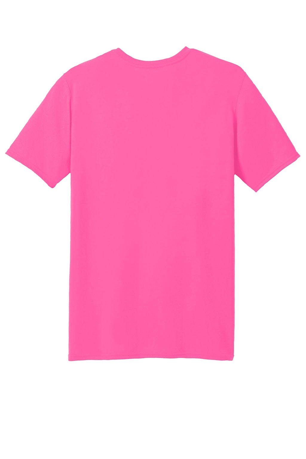 Gildan 42000 Mens Performance Jersey Moisture Wicking Short Sleeve Crewneck T-Shirt Safety Pink Flat Back
