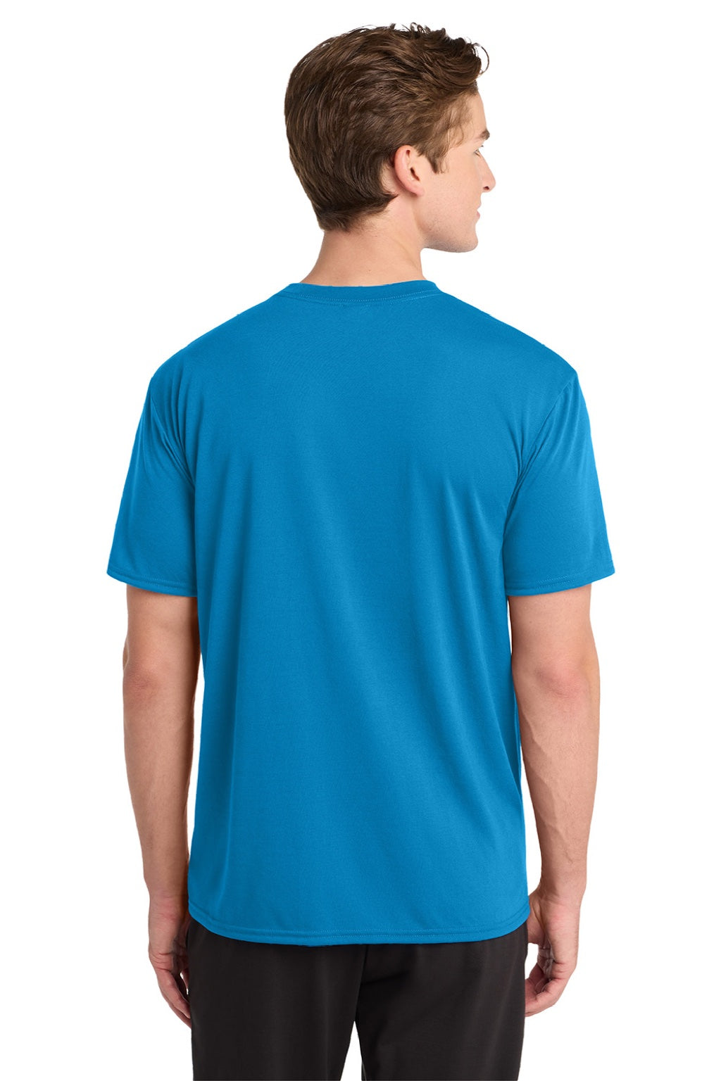 Gildan 42000 Mens Performance Jersey Moisture Wicking Short Sleeve Crewneck T-Shirt Sapphire Blue Model Back