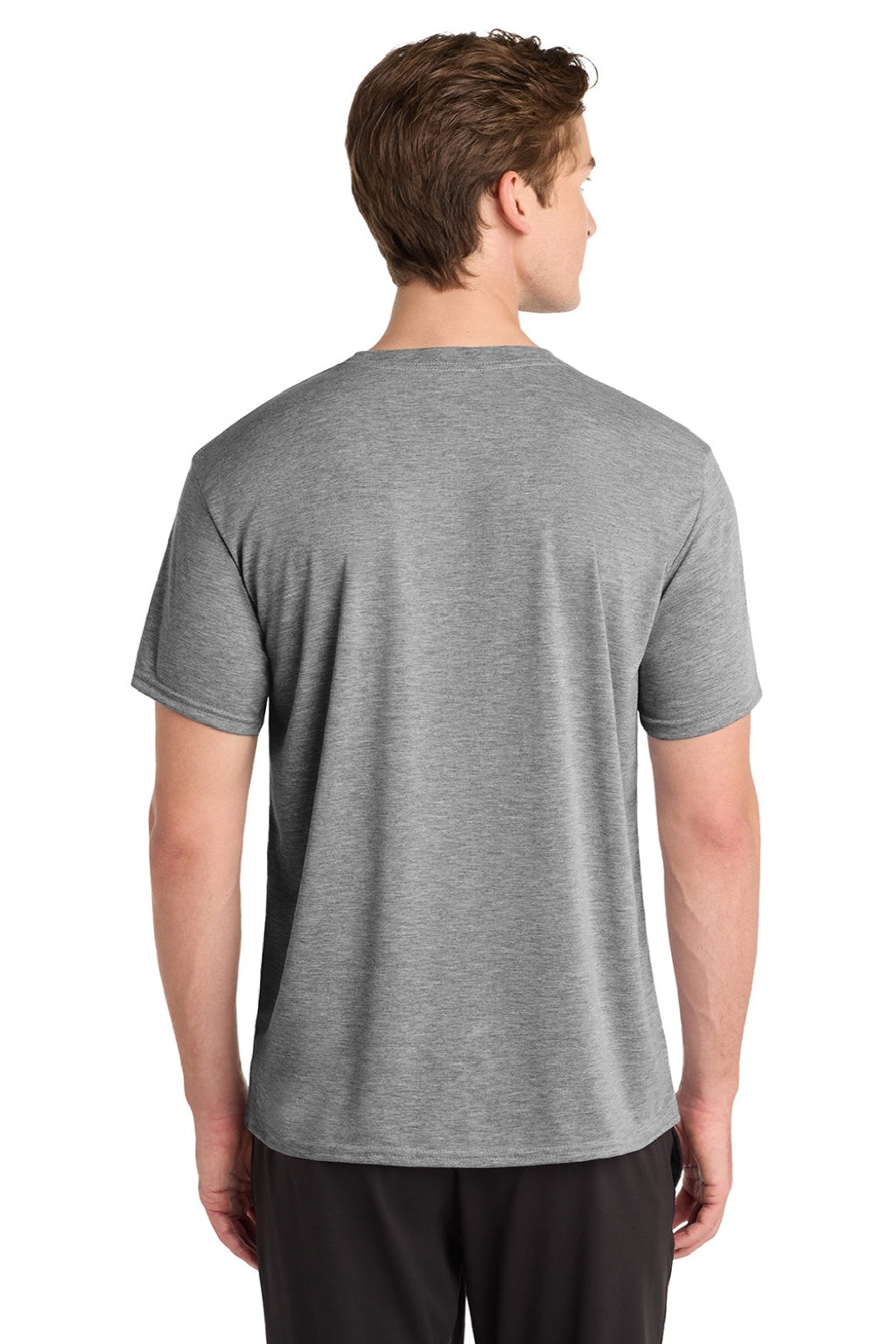 Gildan 42000 Mens Performance Jersey Moisture Wicking Short Sleeve Crewneck T-Shirt Sport Grey Model Back