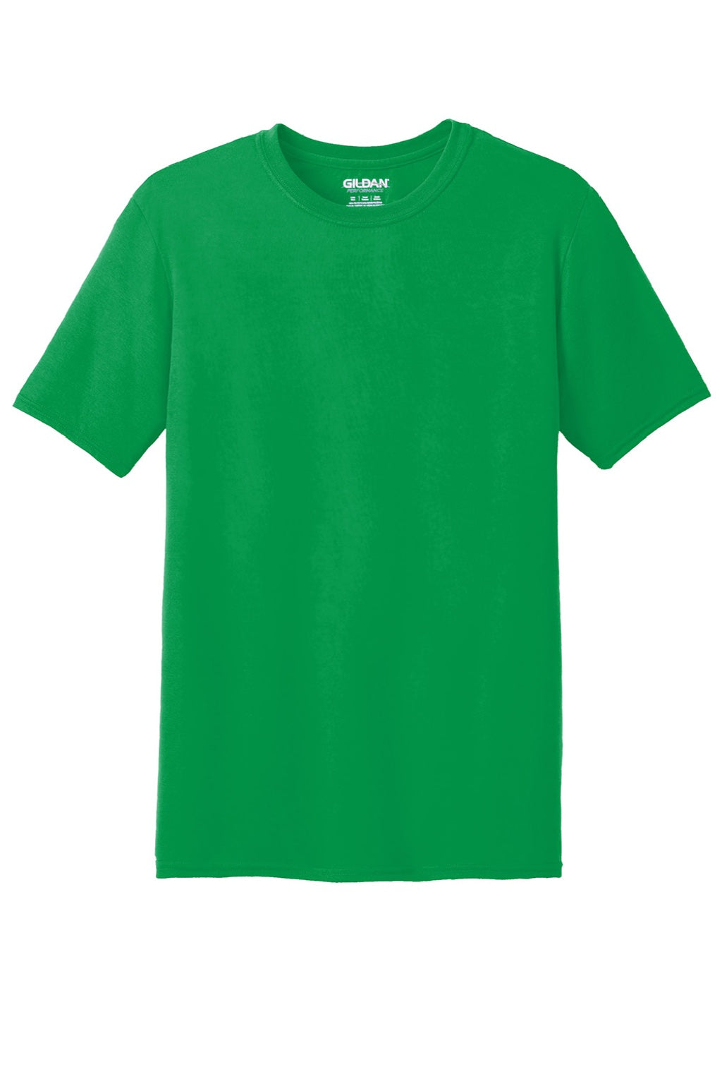 Gildan 42000 Mens Performance Jersey Moisture Wicking Short Sleeve Crewneck T-Shirt Irish Green Flat Front