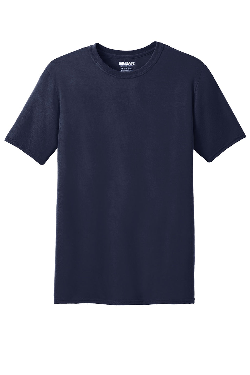 Gildan 42000 Mens Performance Jersey Moisture Wicking Short Sleeve Crewneck T-Shirt Navy Blue Flat Front