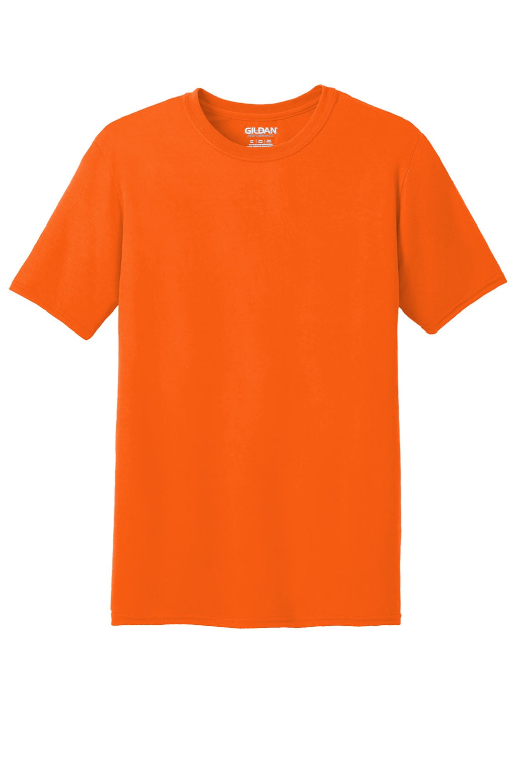 Gildan 42000 Mens Performance Jersey Moisture Wicking Short Sleeve Crewneck T-Shirt Orange Flat Front