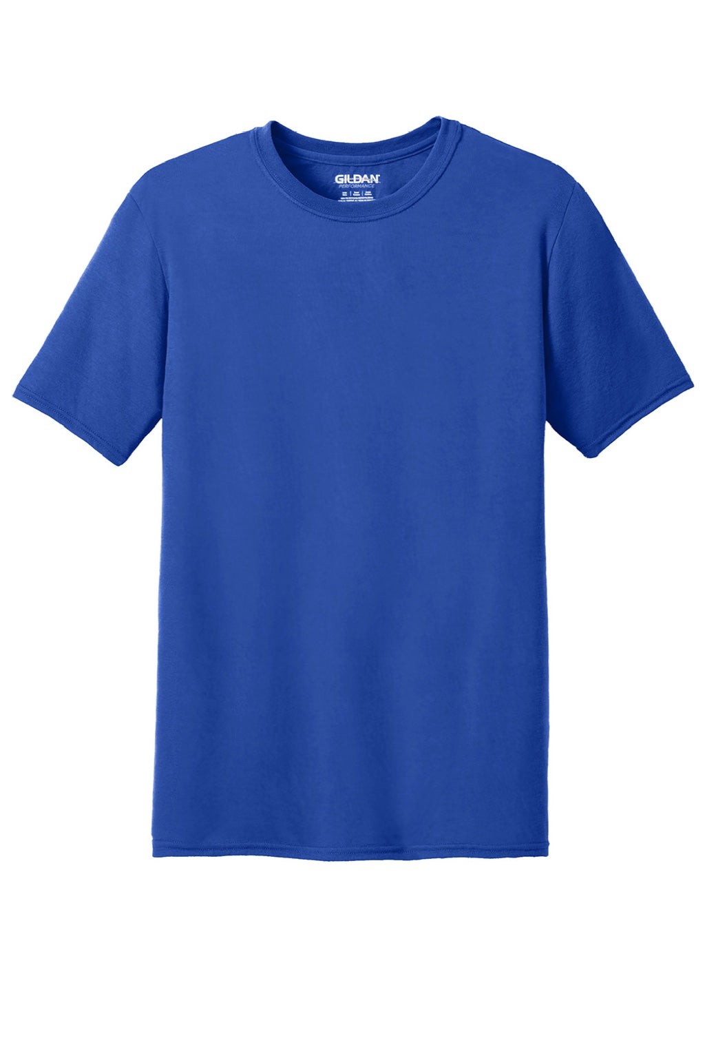 Gildan 42000 Mens Performance Jersey Moisture Wicking Short Sleeve Crewneck T-Shirt Royal Blue Flat Front