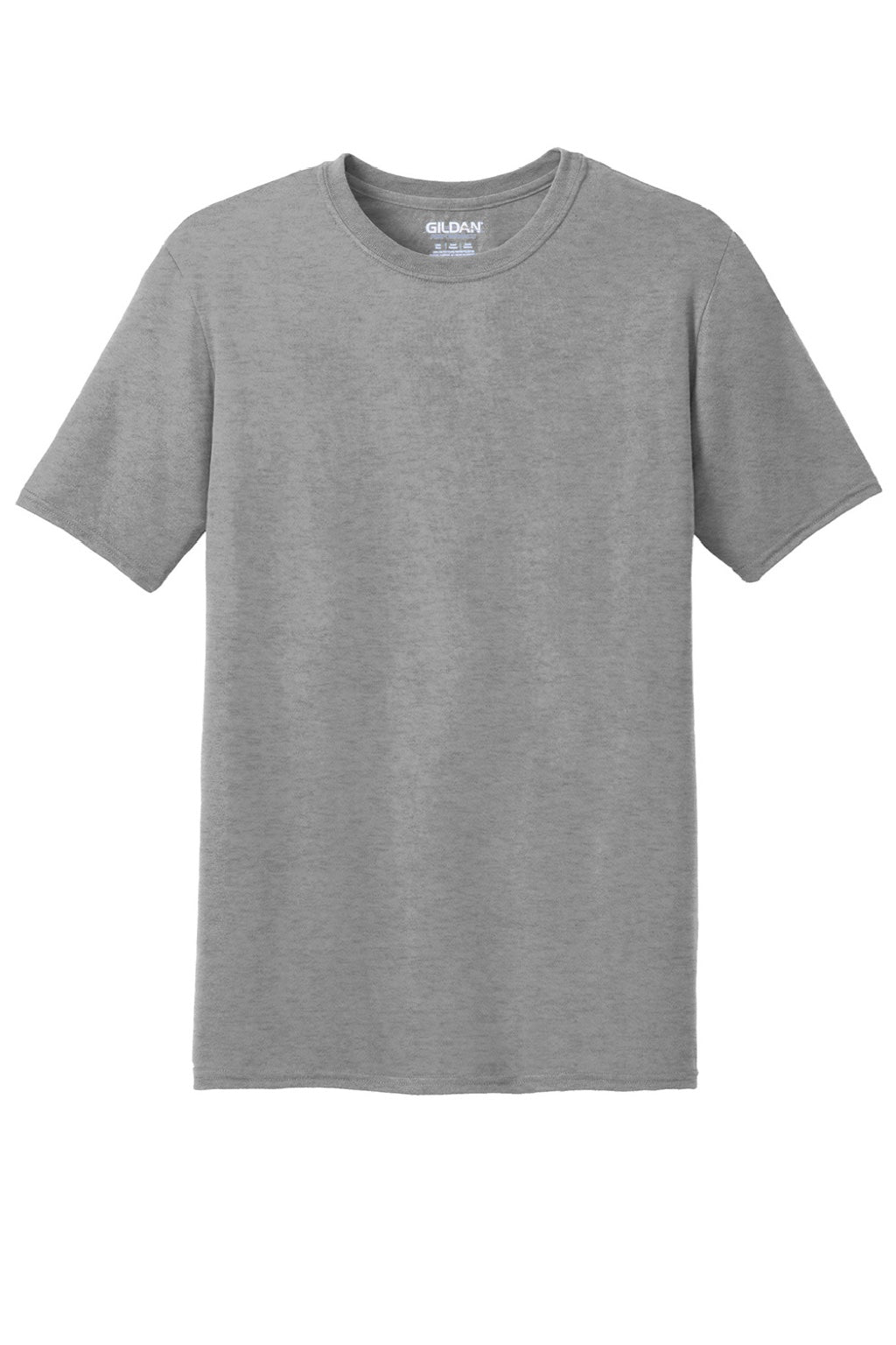 Gildan 42000 Mens Performance Jersey Moisture Wicking Short Sleeve Crewneck T-Shirt Sport Grey Flat Front