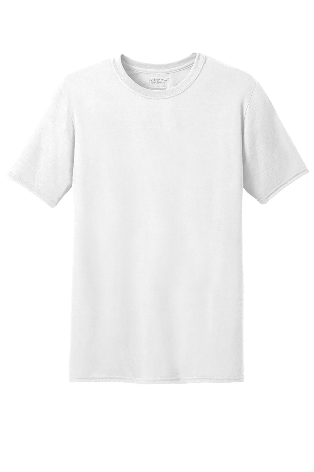 Gildan 42000 Mens Performance Jersey Moisture Wicking Short Sleeve Crewneck T-Shirt White Flat Front
