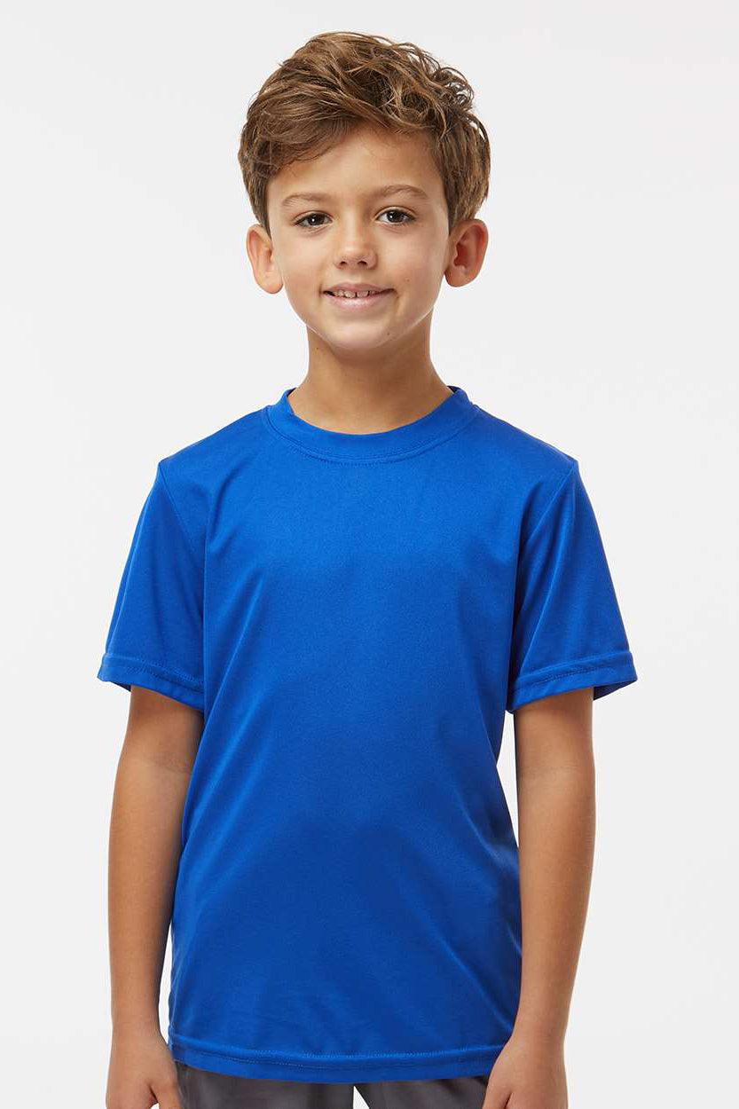 Augusta Sportswear 791 Youth Nexgen Moisture Wicking Short Sleeve Crewneck T-Shirt Royal Blue Model Front